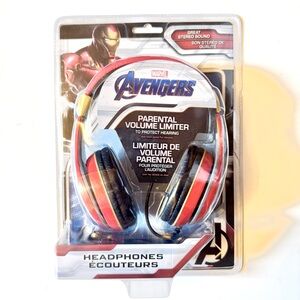 Marvel Avengers Red and Black Headphones with Glow in the Dark Accents